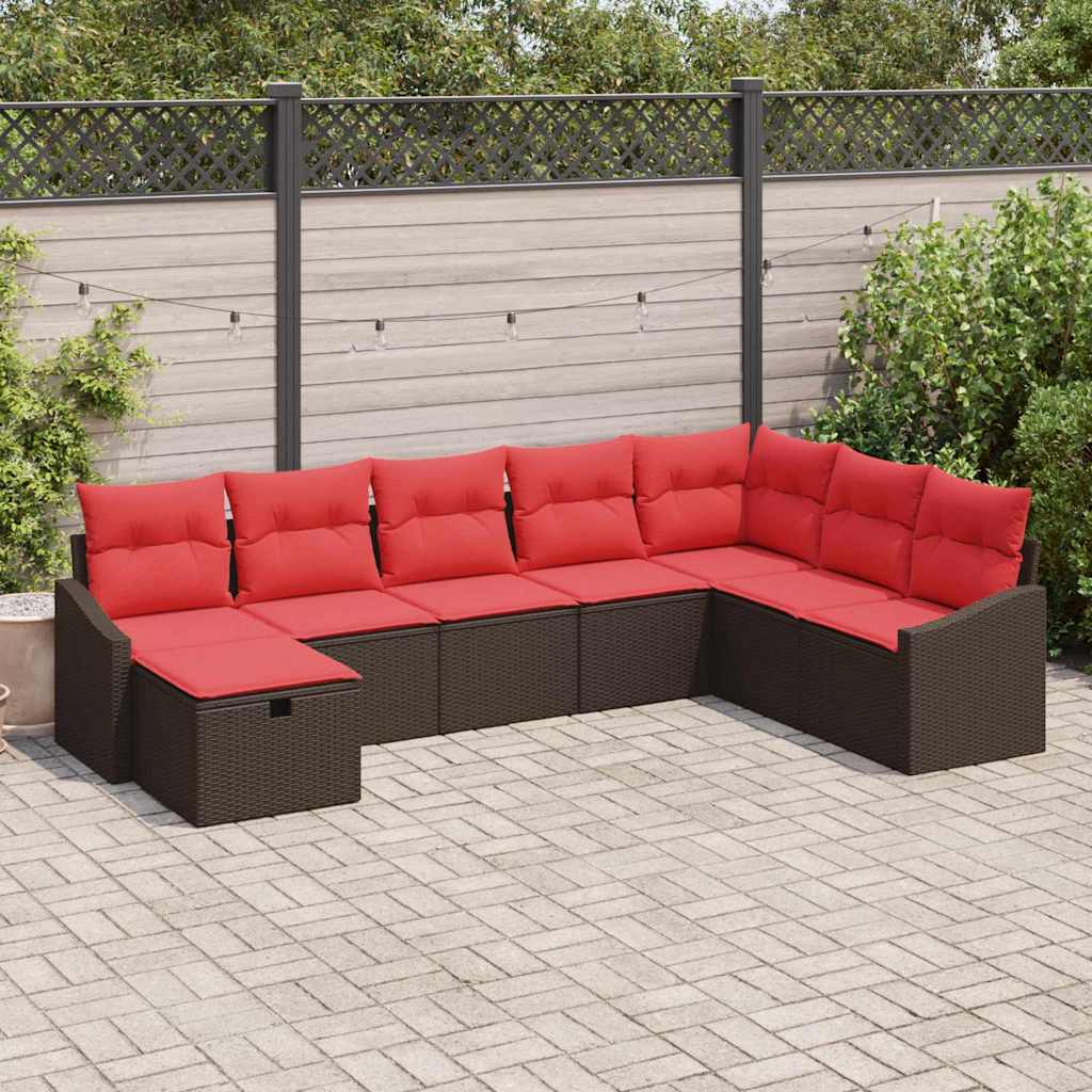 Ensemble de canapé de jardin 8 pc polyrotin