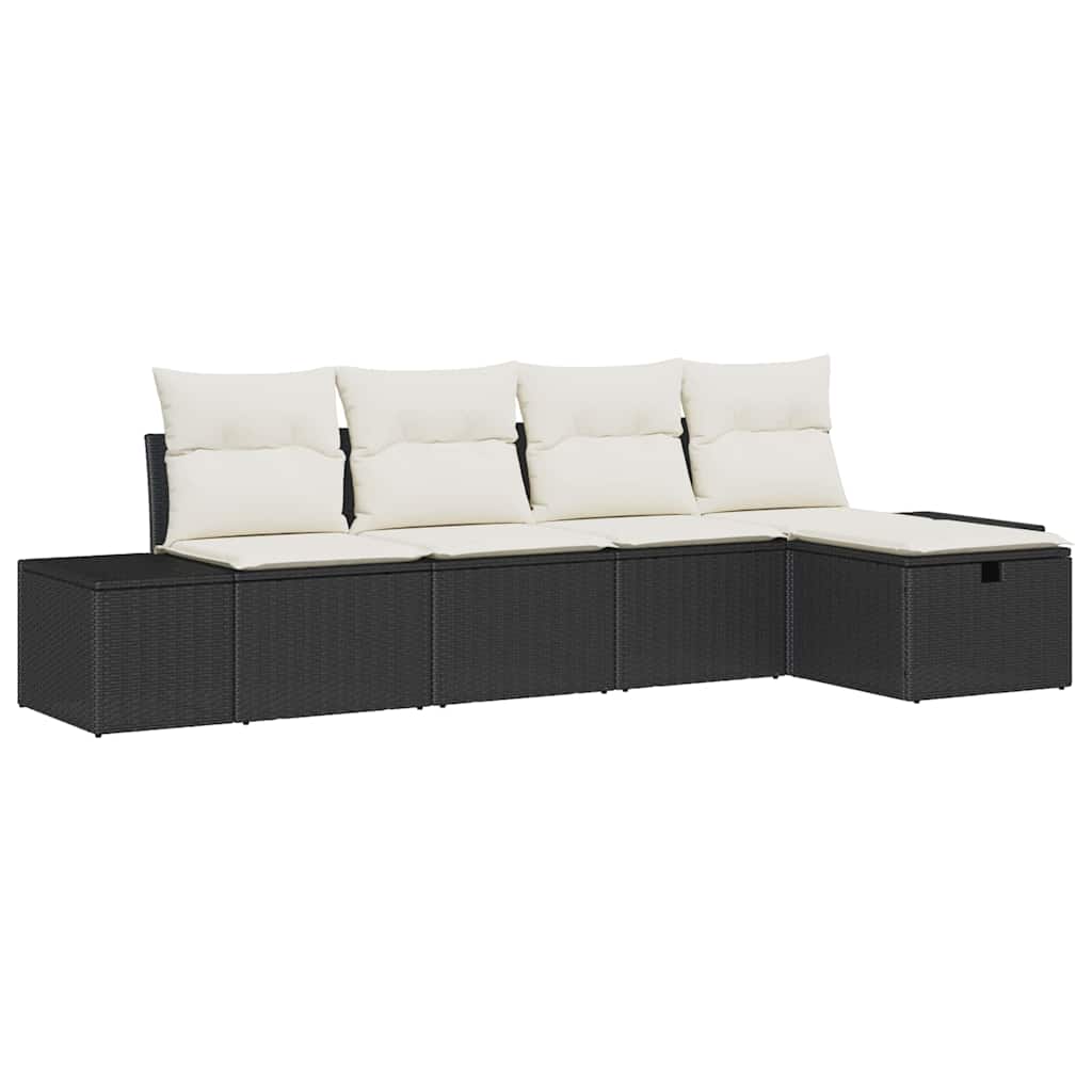 Ensemble de canapé de jardin avec coussin 5 pcs polyrotin - XIOS