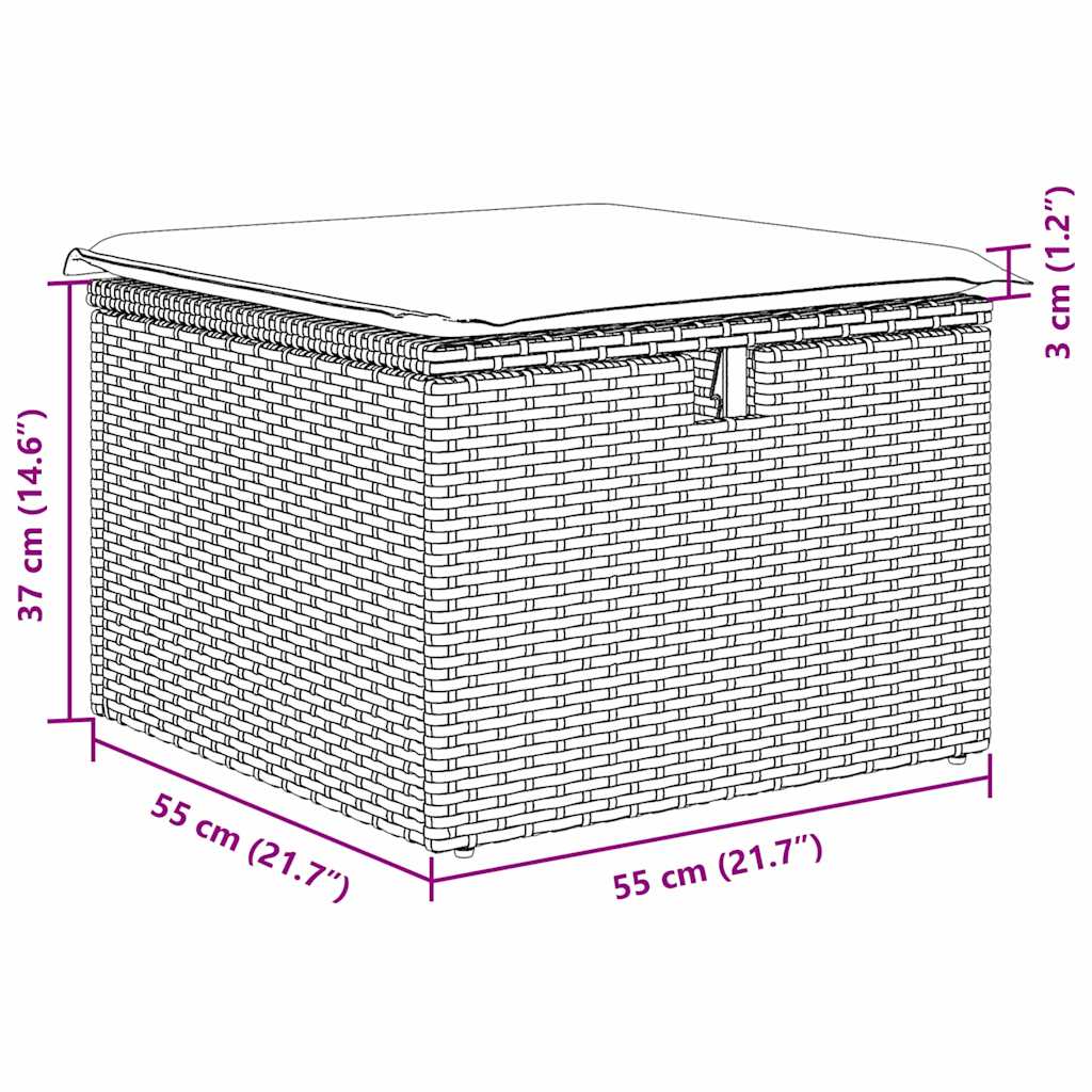 Ensemble de canapé de jardin avec coussin 9 pcs Beige polyrotin - XIOS