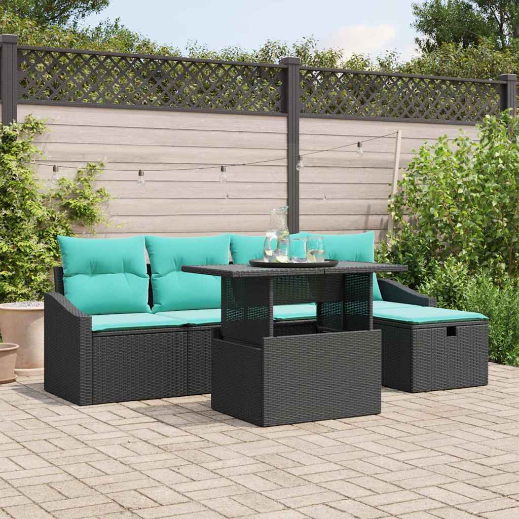 Ensemble de canapé de jardin 6 pc polyrotin