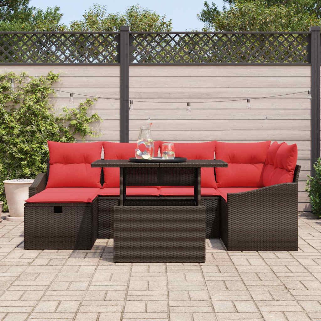 Ensemble de canapé de jardin 7 pc polyrotin