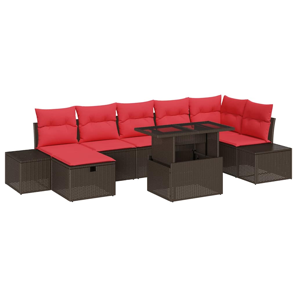 Ensemble de canapé de jardin avec coussin 8 pcs polyrotin - XIOS