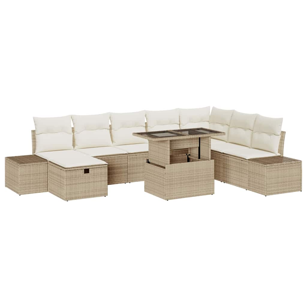 Ensemble de canapé de jardin 11 pcs Beige Poly rotin - XIOS