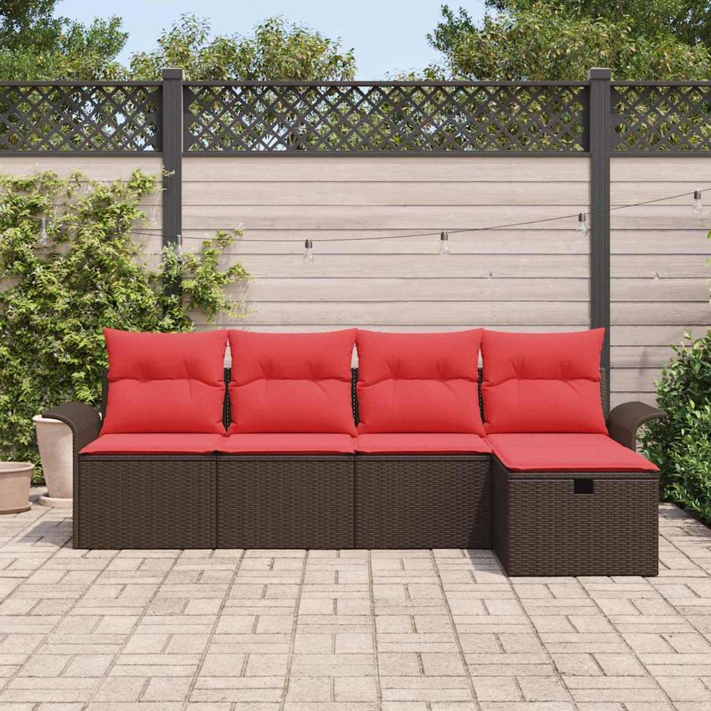 Ensemble de canapé de jardin avec coussin 5 pcs Poly rotin - XIOS