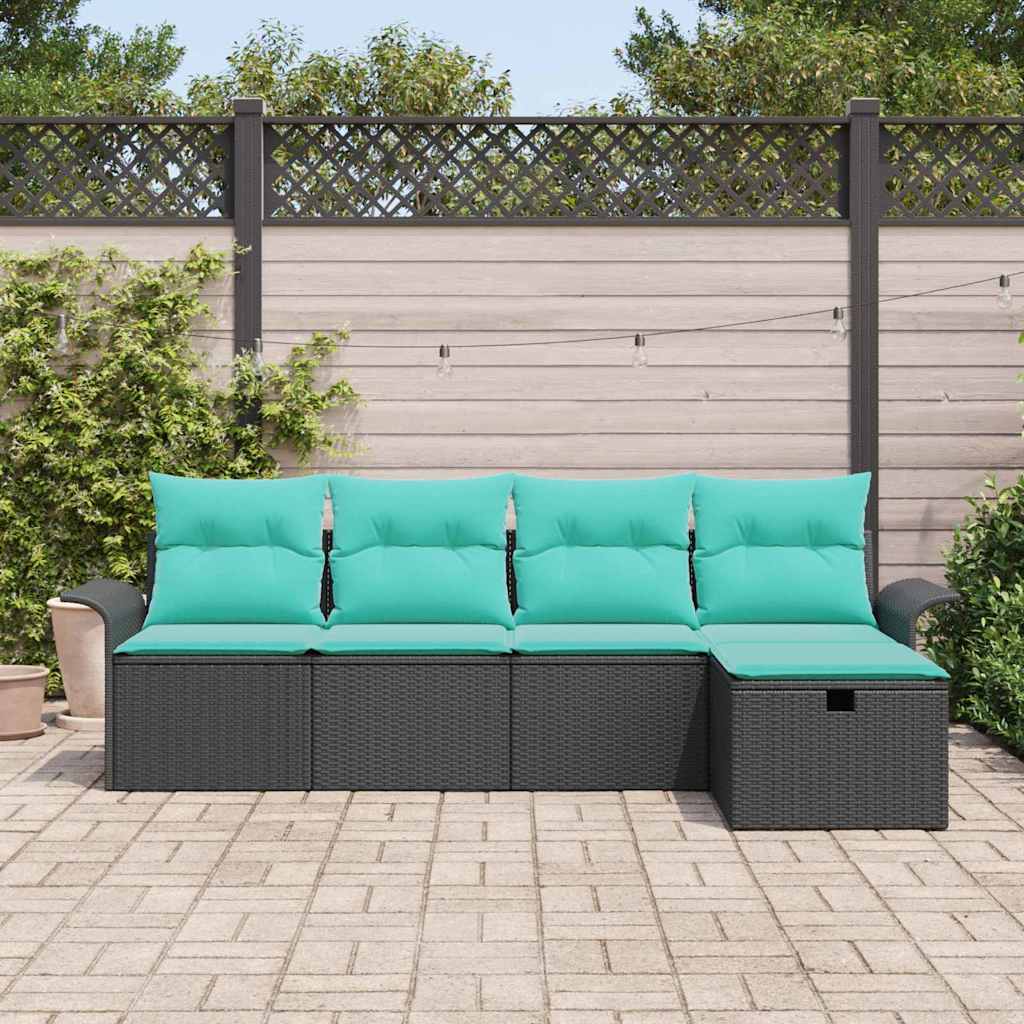 Ensemble de canapé de jardin avec coussin 5 pcs Poly rotin - XIOS