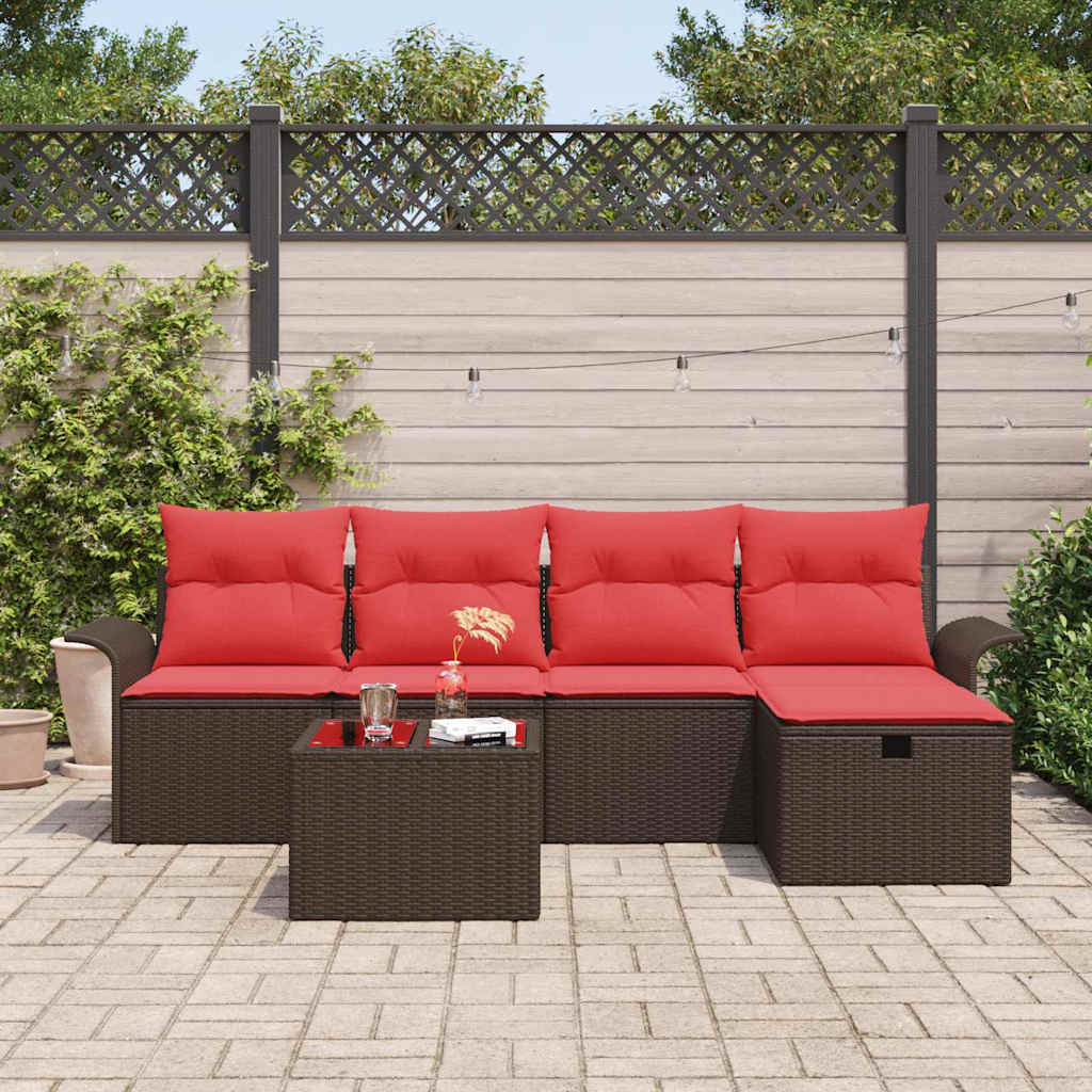 Ensemble de canapé de jardin avec coussin 6 pcs Poly rotin - XIOS