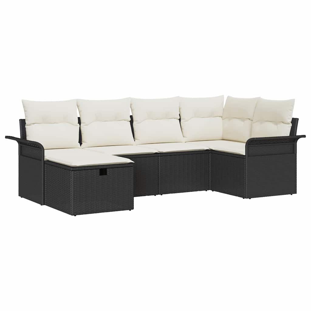 Ensemble de canapé de jardin avec coussin 6 pcs Poly rotin - XIOS