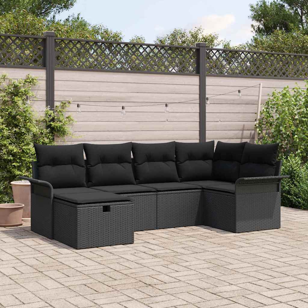 Ensemble de canapé de jardin avec coussin 6 pcs Poly rotin - XIOS
