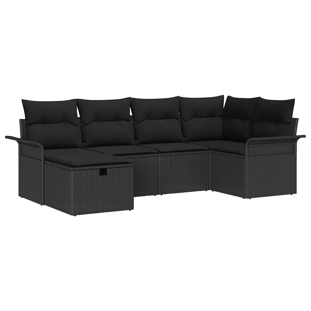Ensemble de canapé de jardin avec coussin 6 pcs Poly rotin - XIOS