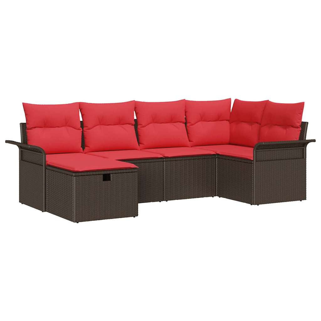 Ensemble de canapé de jardin avec coussin 6 pcs Poly rotin - XIOS