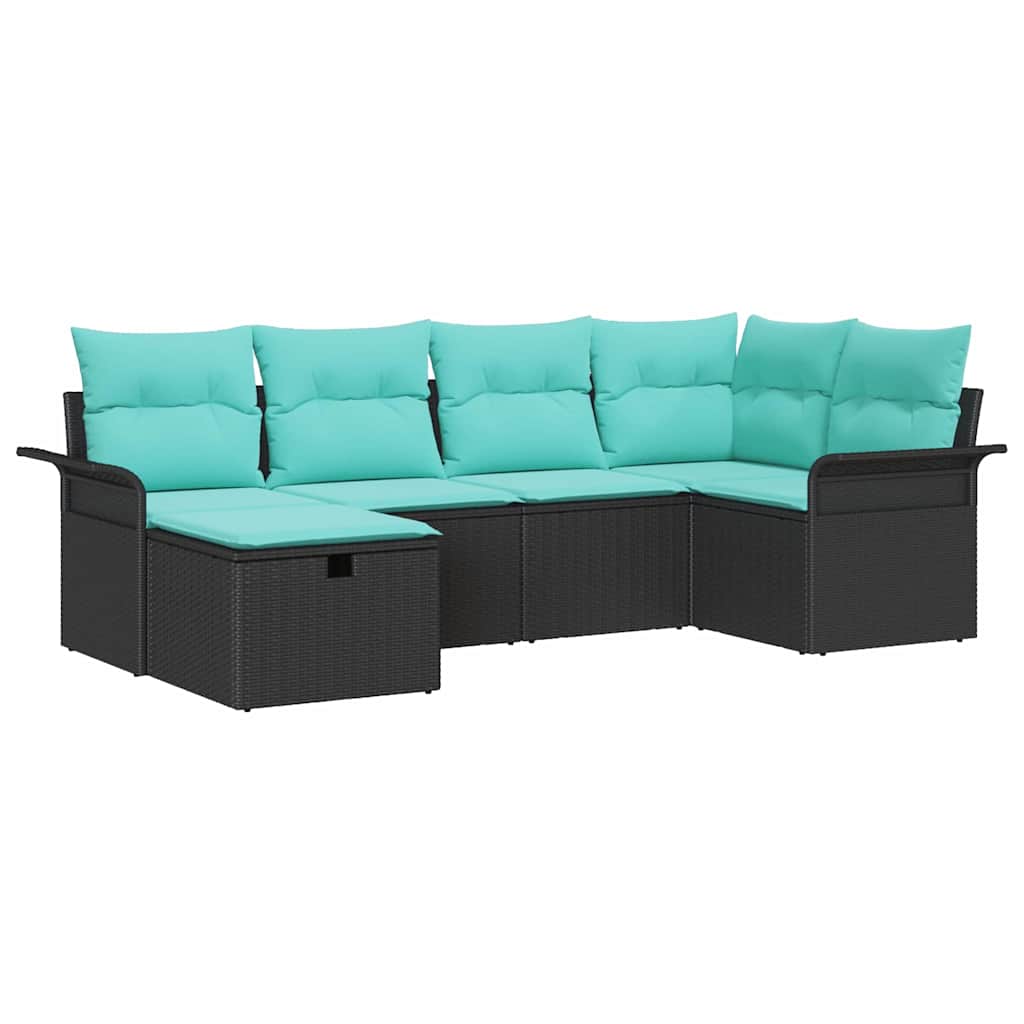 Ensemble de canapé de jardin avec coussin 6 pcs Poly rotin - XIOS