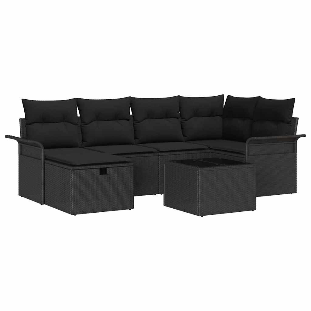 Ensemble de canapé de jardin avec coussin 7 pcs Poly rotin - XIOS