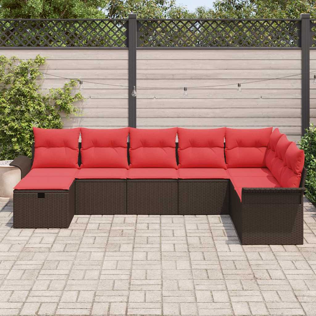 Ensemble de canapé de jardin avec coussin 8 pcs Poly rotin - XIOS