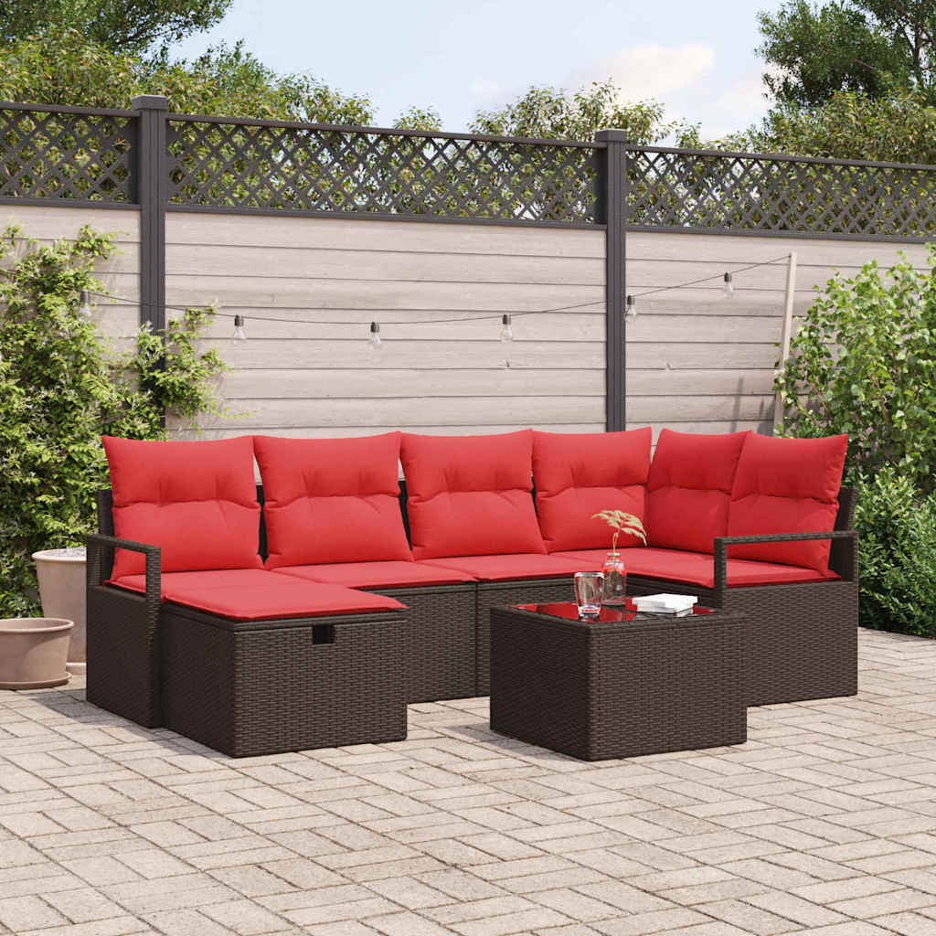 Ensemble de canapé de jardin 6 pc polyrotin