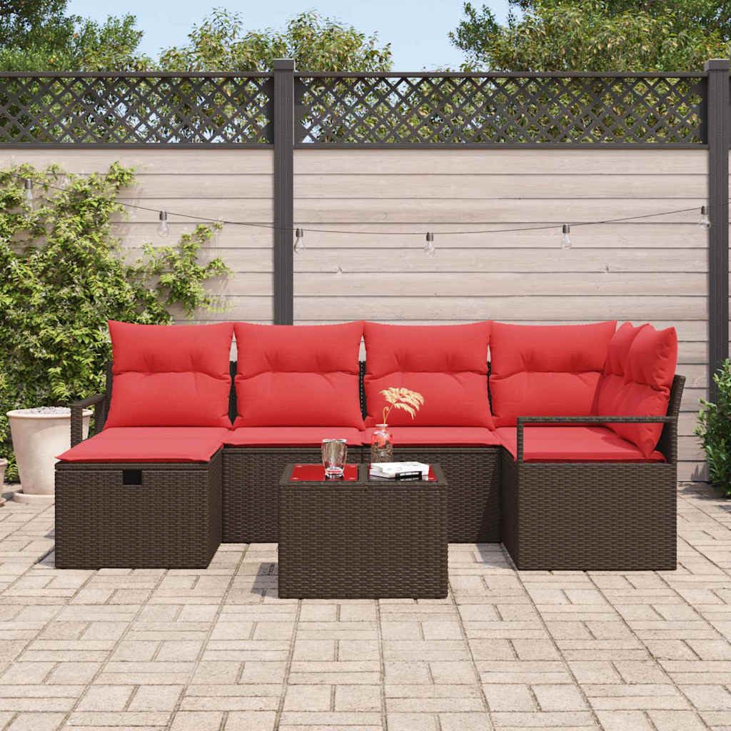 Ensemble de canapé de jardin avec coussin polyrotin