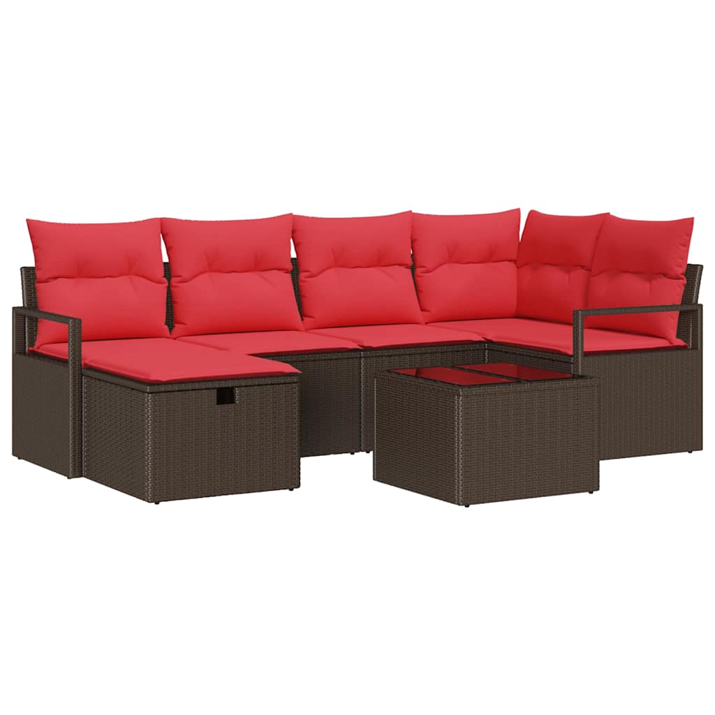 Ensemble de canapé de jardin avec coussin polyrotin