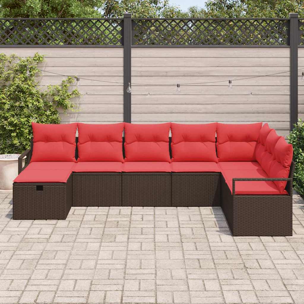 Ensemble de Canapés avec coussin 6 pcs polyrotin