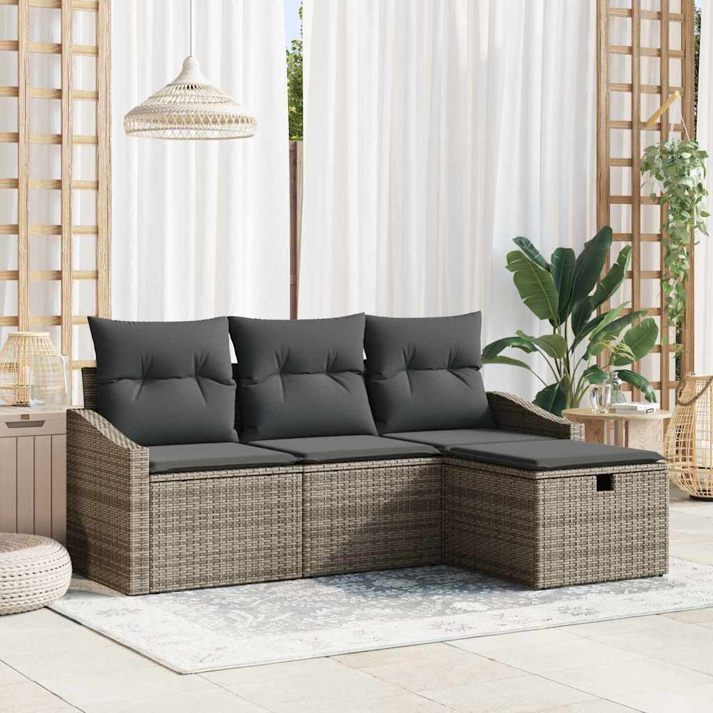 Ensemble de Canapés avec coussin 4 pcs polyrotin - XIOS