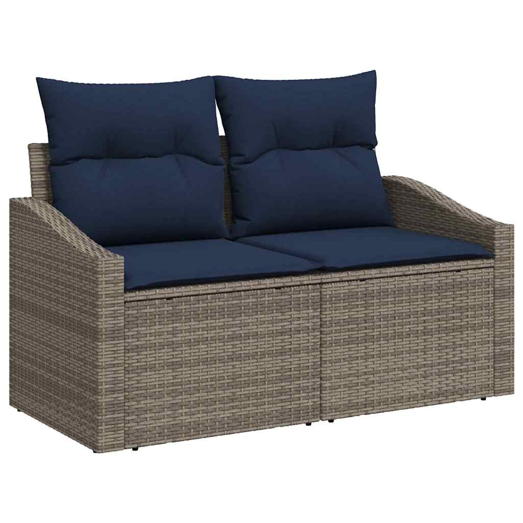 Ensemble de canapé de jardin avec coussin 6 pcs Gris polyrotin - XIOS