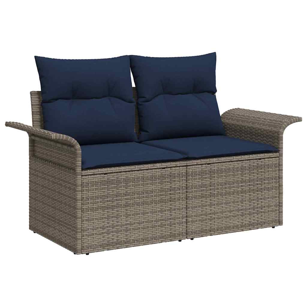 Ensemble de canapé de jardin 9 pcs Gris polyrotin - XIOS