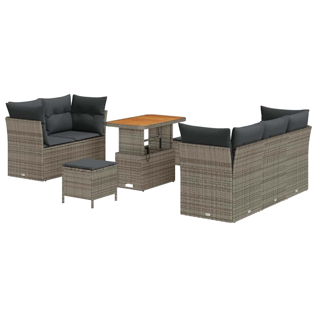 Ensemble de canapé de jardin 8 pcs Gris polyrotin - XIOS