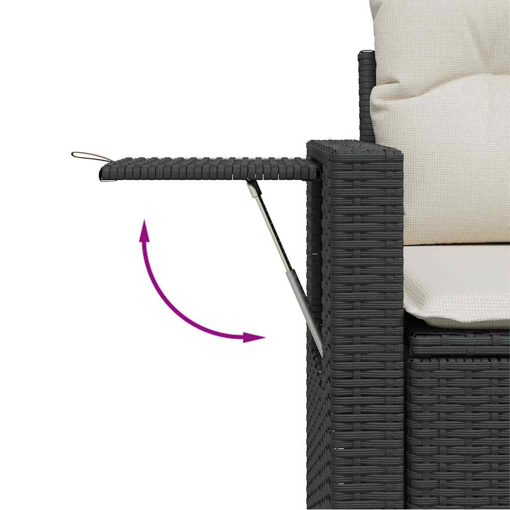 Ensemble de canapé de jardin avec coussin 8 pcs Noir polyrotin - XIOS