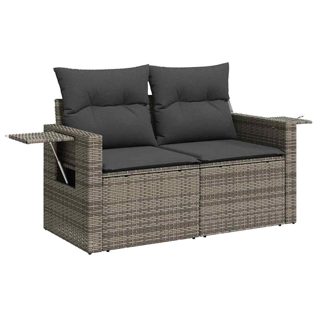 Ensemble de canapé de jardin avec coussin 8 pcs Gris polyrotin - XIOS