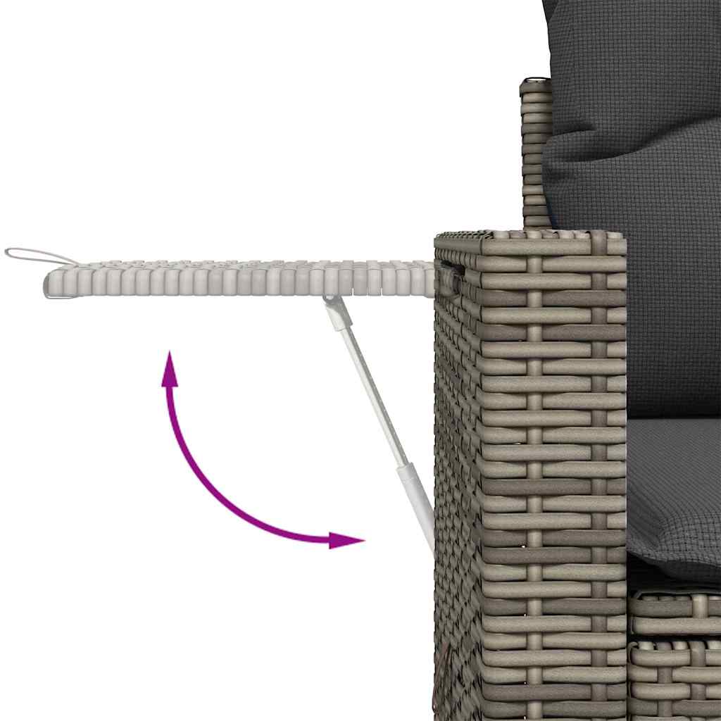 Ensemble de canapé de jardin avec coussin 9 pcs Gris polyrotin - XIOS
