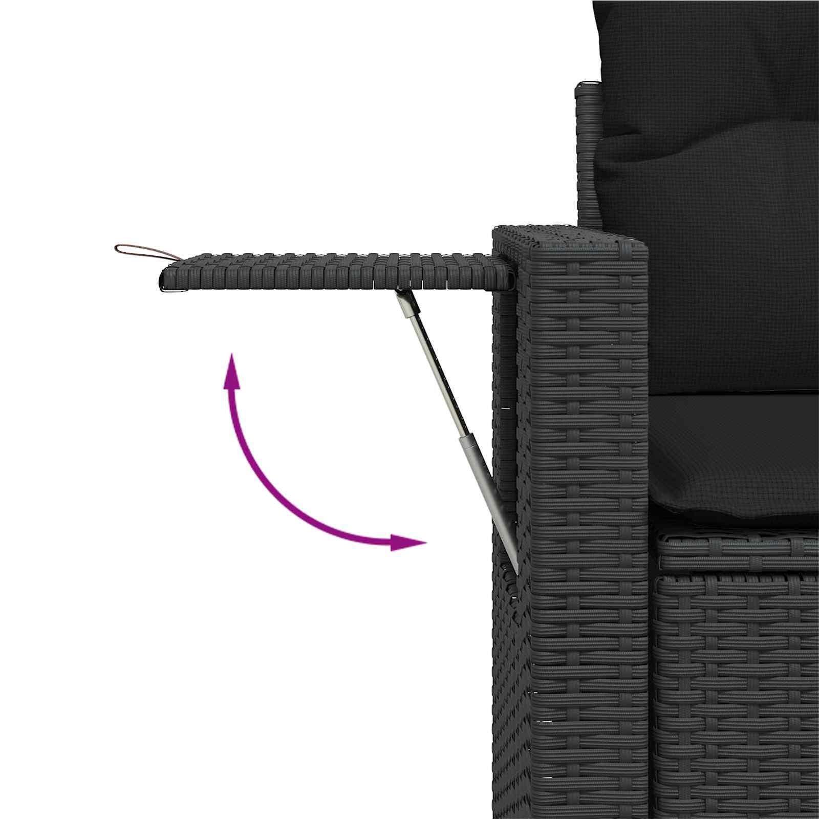 Ensemble de canapé de jardin 9 pcs Noir polyrotin - XIOS