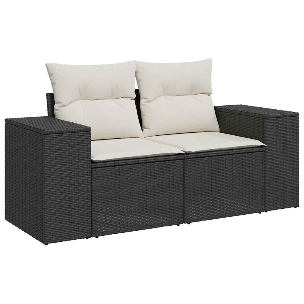 Ensemble de canapé de jardin 9 pcs Noir Poly rotin - XIOS