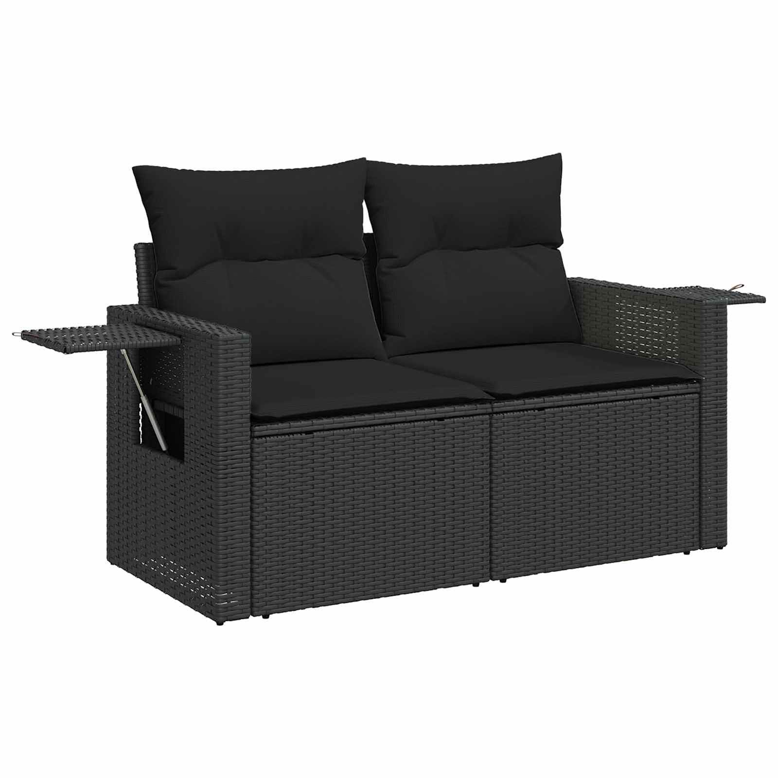 Ensemble de canapé de jardin avec coussin 11 pcs Noir polyrotin - XIOS