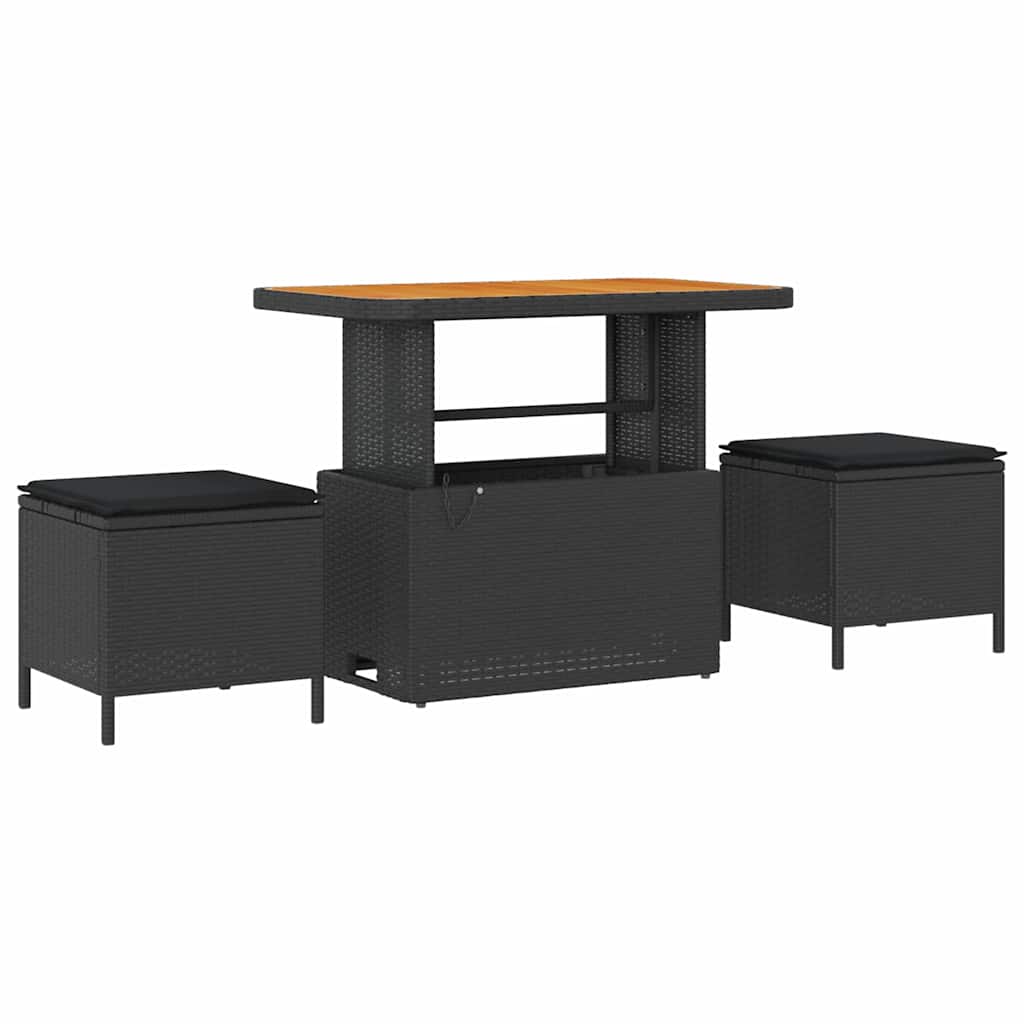 Ensemble de canapé de jardin avec coussin 8 pcs Noir Poly rotin - XIOS