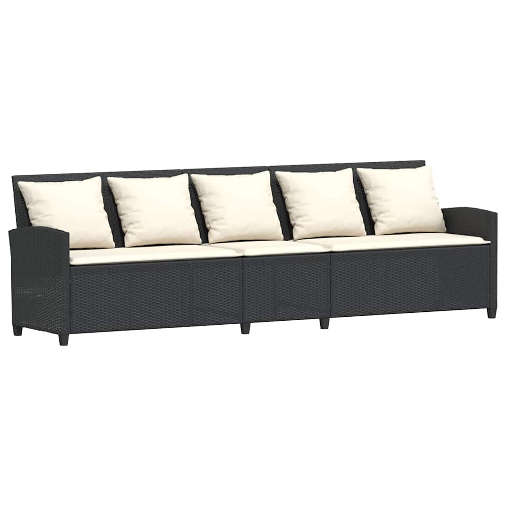 Salon de jardin 4 pcs avec coussins noir résine tressée - XIOS