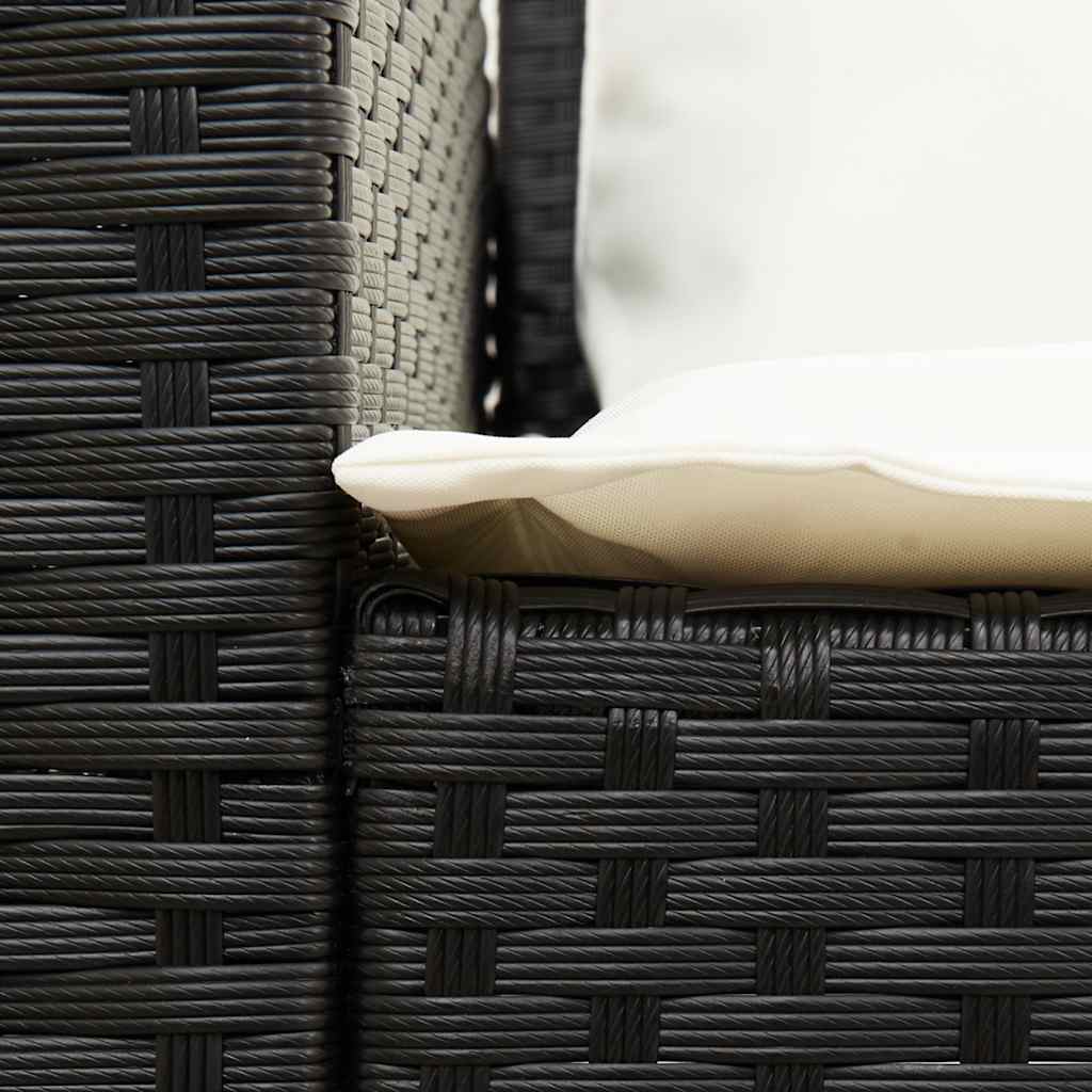 Salon de jardin 4 pcs avec coussins noir résine tressée - XIOS