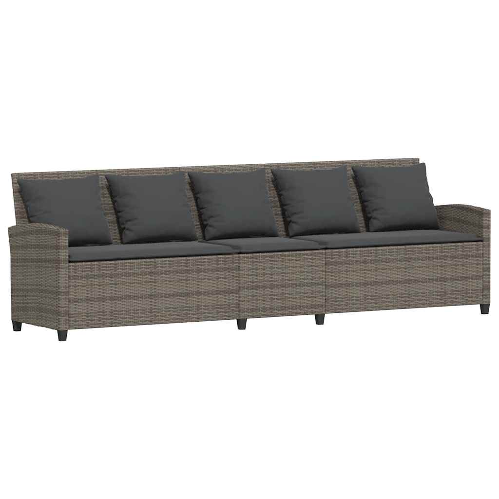 Salon de jardin 4 pcs avec coussins gris résine tressée - XIOS