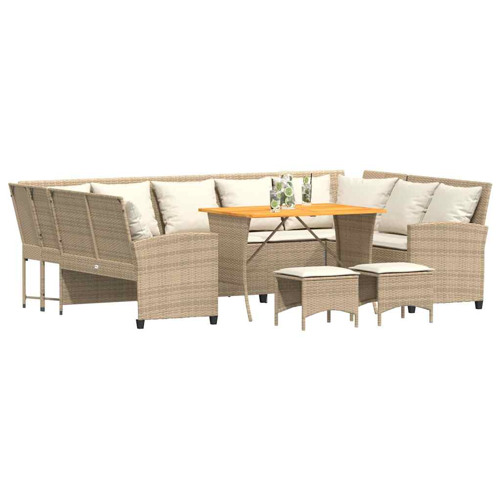 Salon de jardin avec coussins 4 pcs beige résine tressée - XIOS