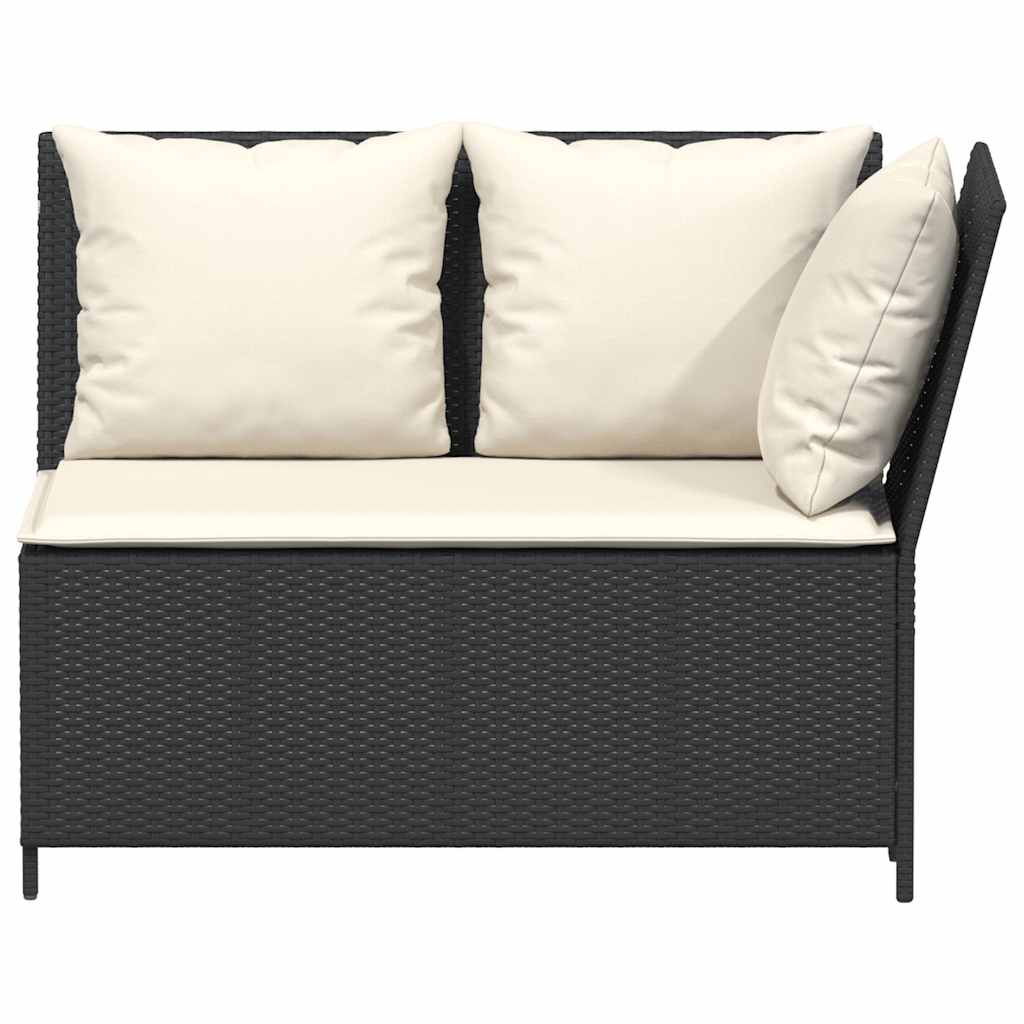 Salon de jardin 3 pcs avec coussins noir résine tressée - XIOS