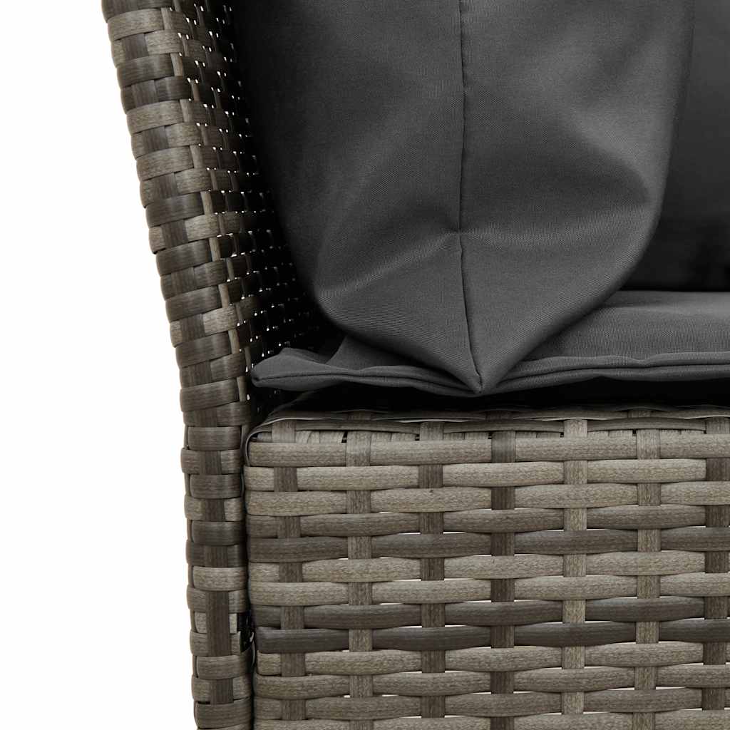 Salon de jardin avec coussins 3 pcs gris résine tressée - XIOS
