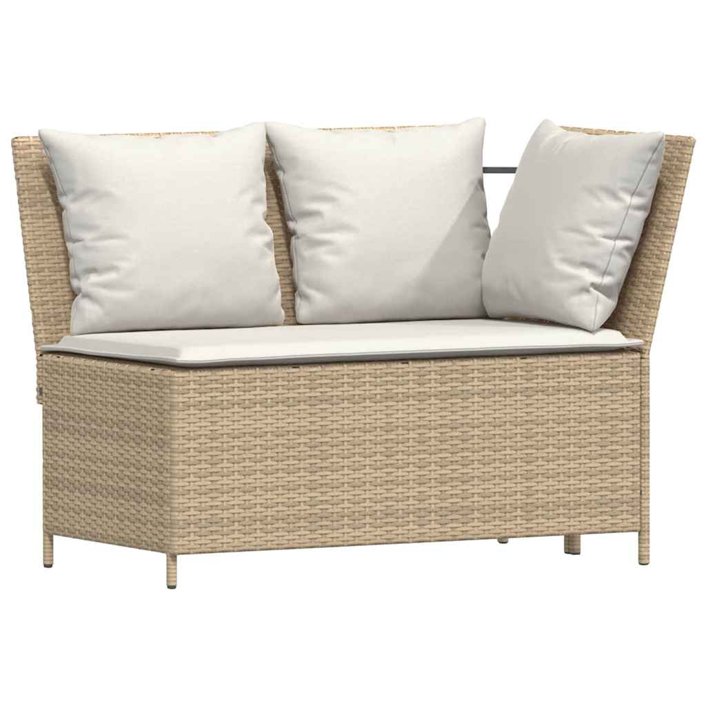 Salon de jardin avec coussins 3 pcs beige résine tressée - XIOS