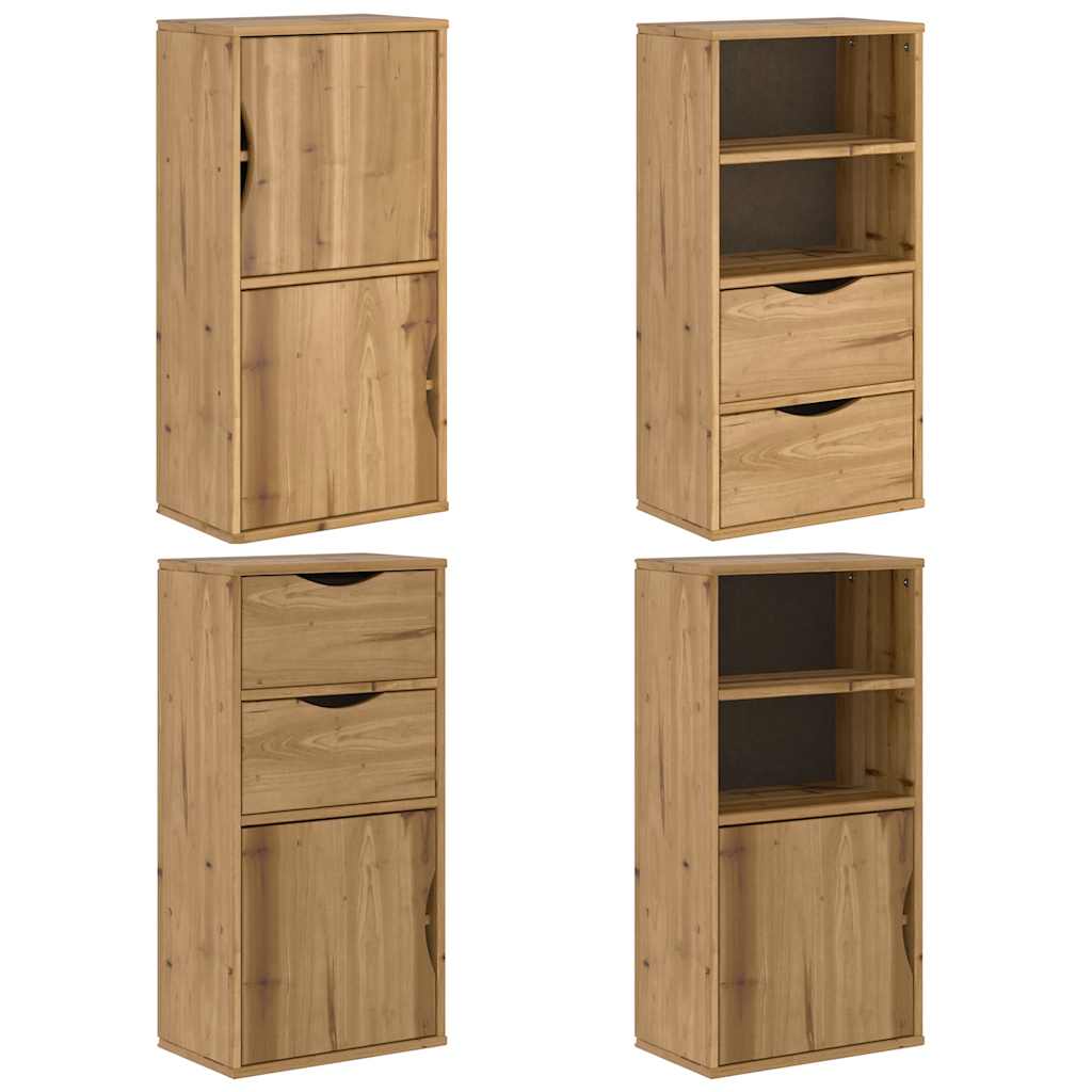 Armoires latérales 4 pcs ODDA 40x24x79 cm bois massif pin