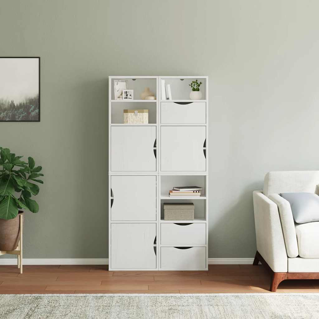 Armoires latérales 4 pcs ODDA blanc 40x24x79 cm bois massif pin - XIOS