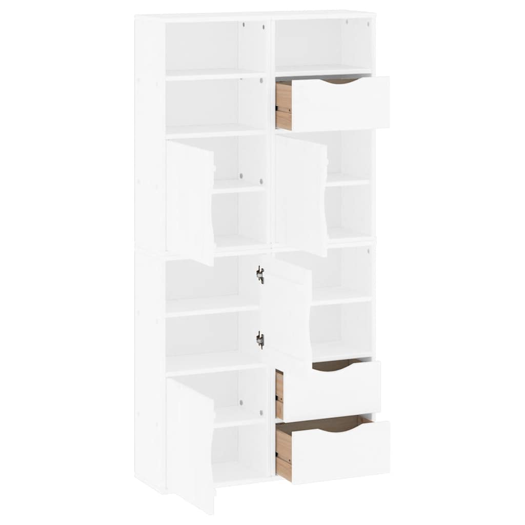 Armoires latérales 4 pcs ODDA blanc 40x24x79 cm bois massif pin - XIOS