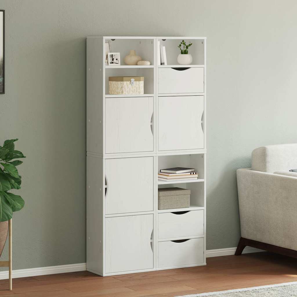 Armoires latérales 4 pcs ODDA blanc 40x24x79 cm bois massif pin - XIOS