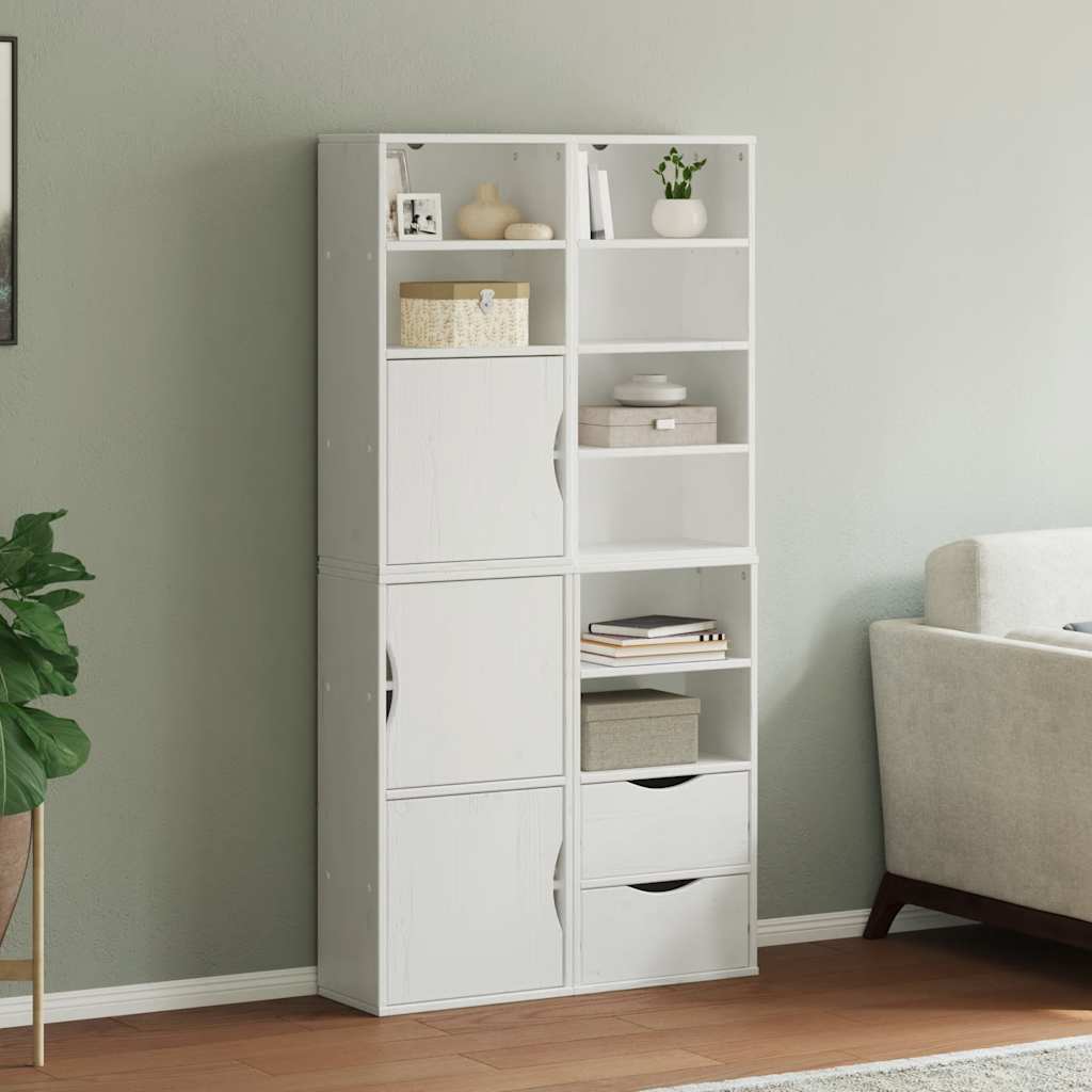 Armoires latérales 4 pcs ODDA blanc 40x24x79 cm bois massif pin - XIOS