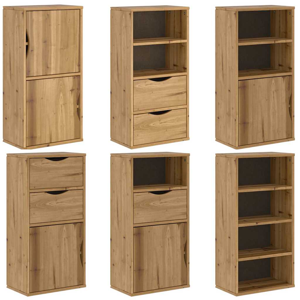 Armoires latérales 6 pcs ODDA 40x24x79 cm bois massif pin