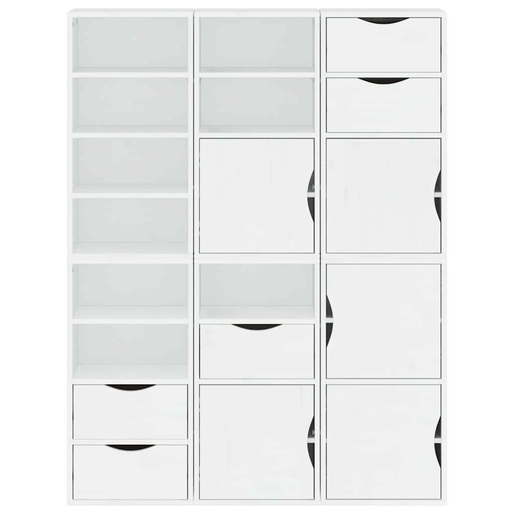 Armoires latérales 6 pcs ODDA blanc 40x24x79 cm bois massif pin - XIOS