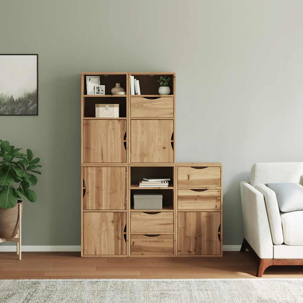 Armoires latérales 5 pcs ODDA 40x24x79 cm bois massif pin