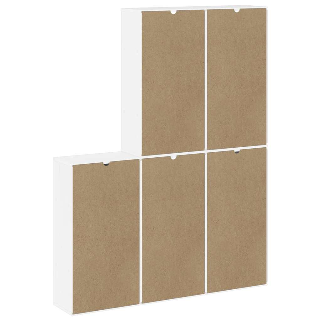 Armoires latérales 5 pcs ODDA blanc 40x24x79 cm bois massif pin - XIOS