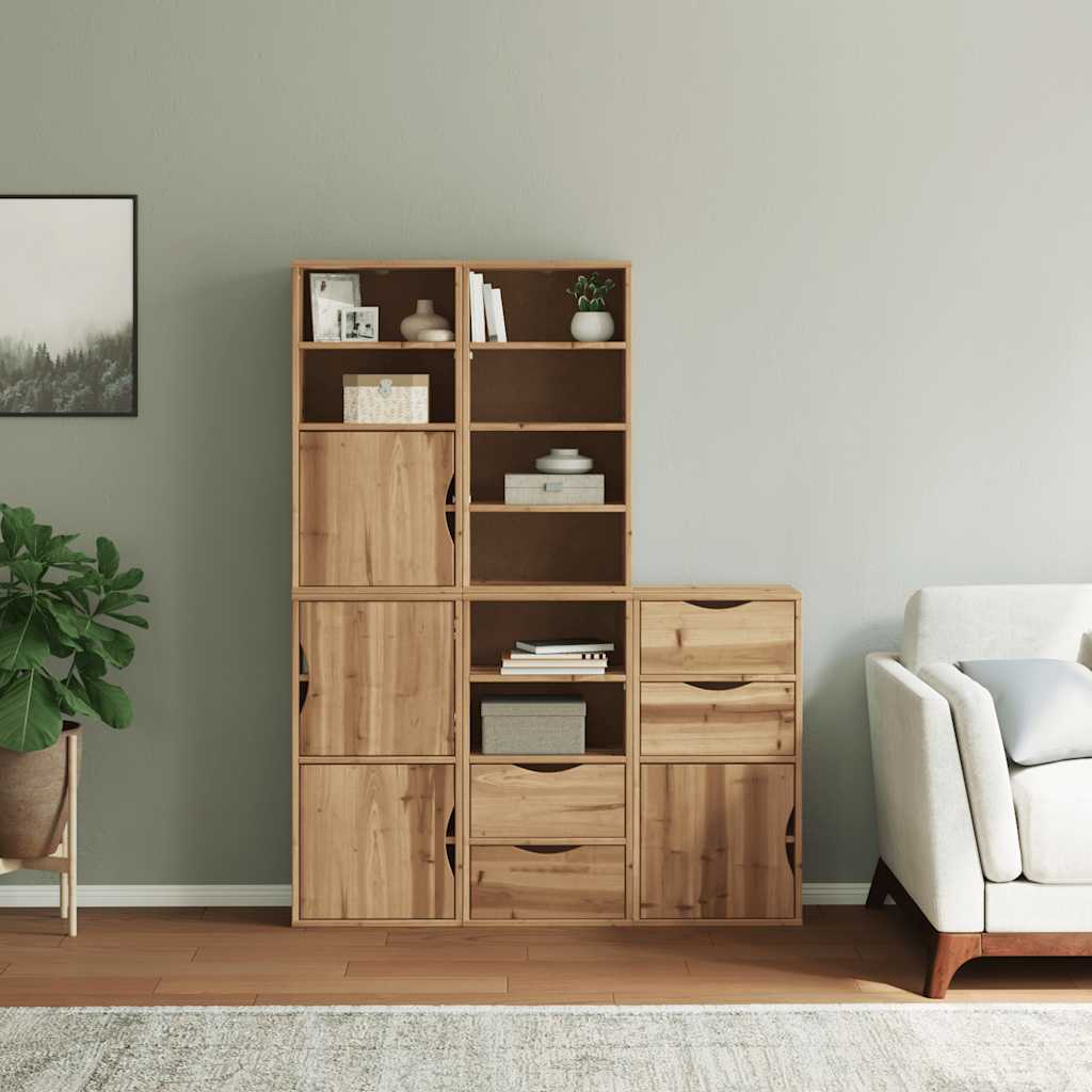 Armoires latérales 5 pcs ODDA 40x24x79 cm bois massif pin - XIOS