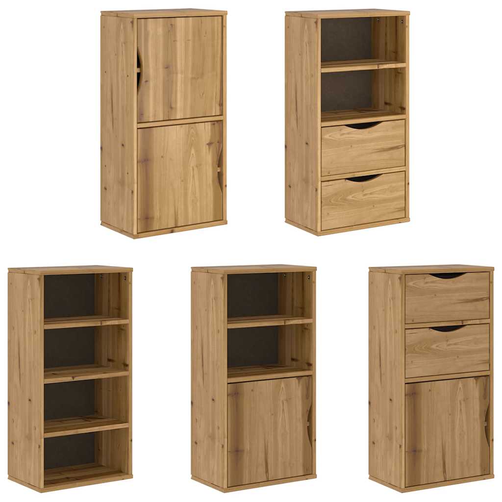 Armoires latérales 5 pcs ODDA 40x24x79 cm bois massif pin